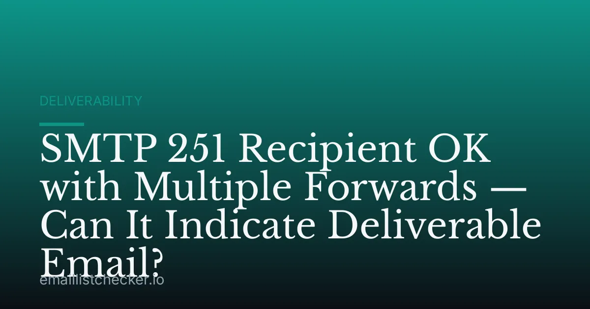 SMTP 251 Recipient OK with Multiple Forwards — Can It Indicate Deliverable Email?