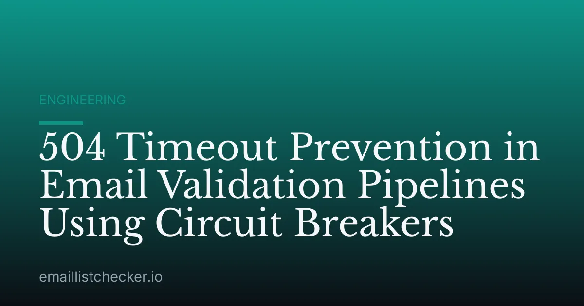 504 Timeout Prevention in Email Validation Pipelines Using Circuit Breakers