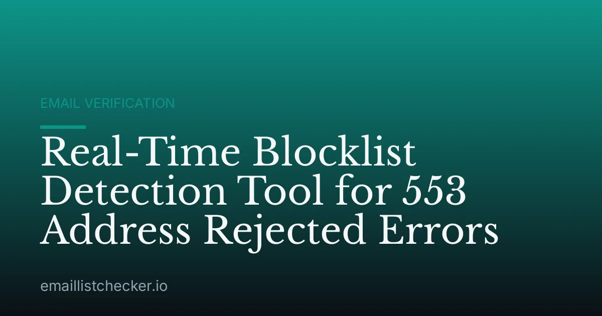 Real-Time Blocklist Detection Tool for 553 Address Rejected Errors