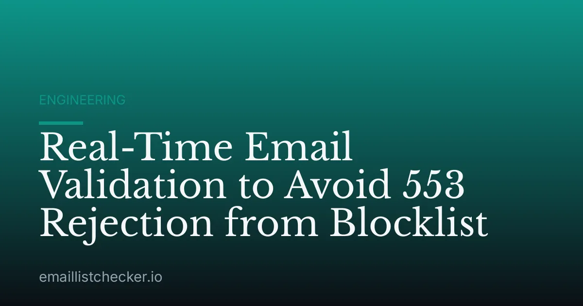 Real-Time Email Validation to Avoid 553 Rejection from Blocklist