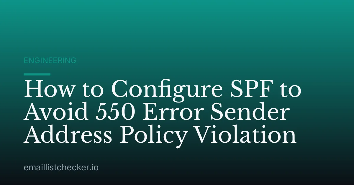 How to Configure SPF to Avoid 550 Error Sender Address Policy Violation