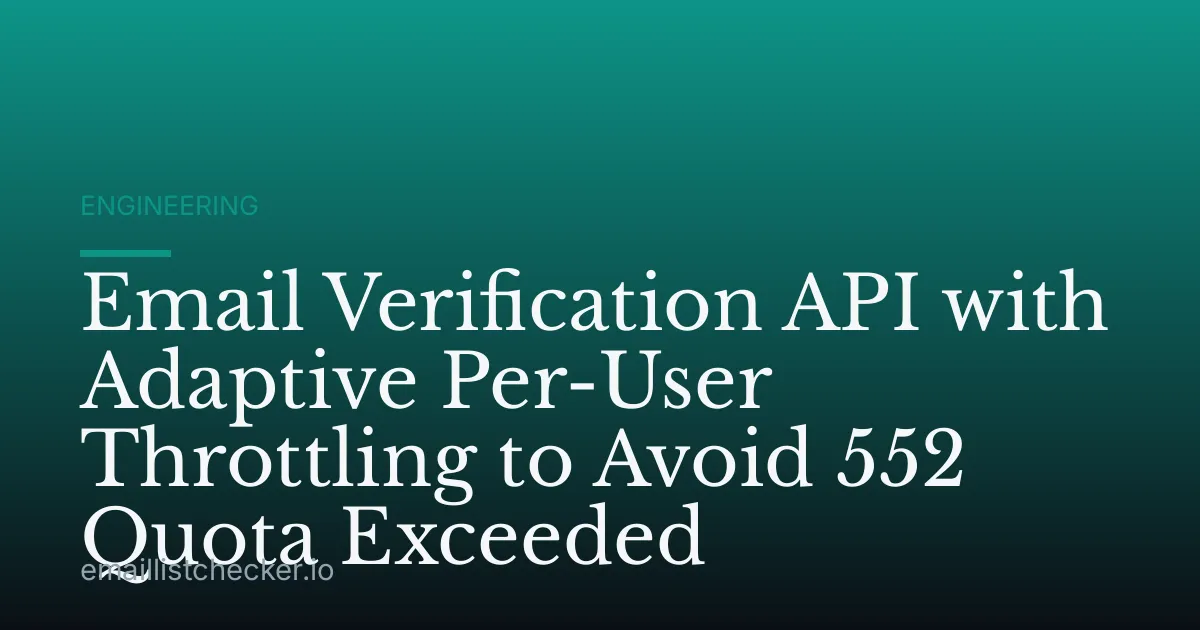Email Verification API with Adaptive Per-User Throttling to Avoid 552 Quota Exceeded