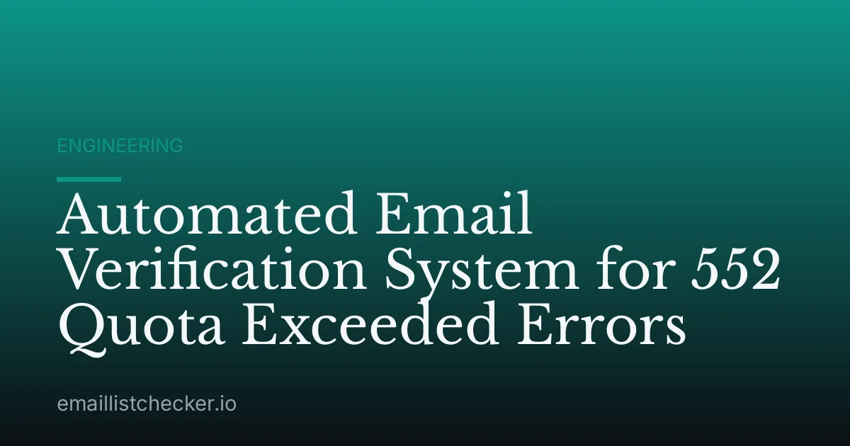 Automated Email Verification System for 552 Quota Exceeded Errors