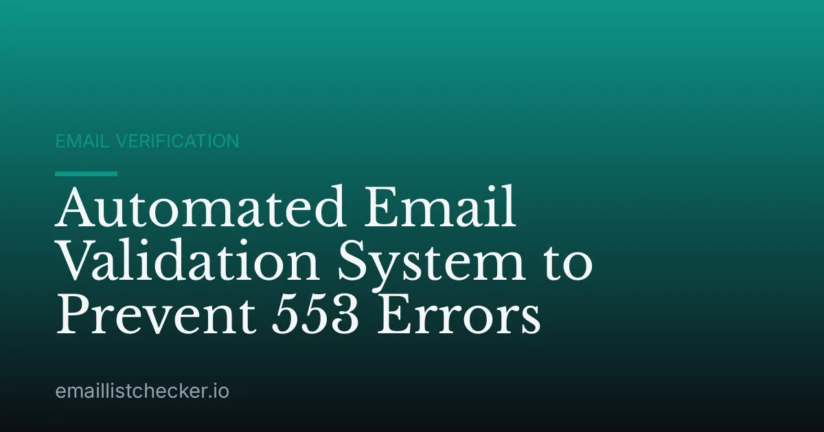 Automated Email Validation System to Prevent 553 Errors