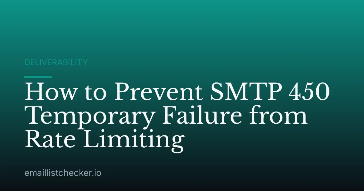 How to Prevent SMTP 450 Temporary Failure from Rate Limiting