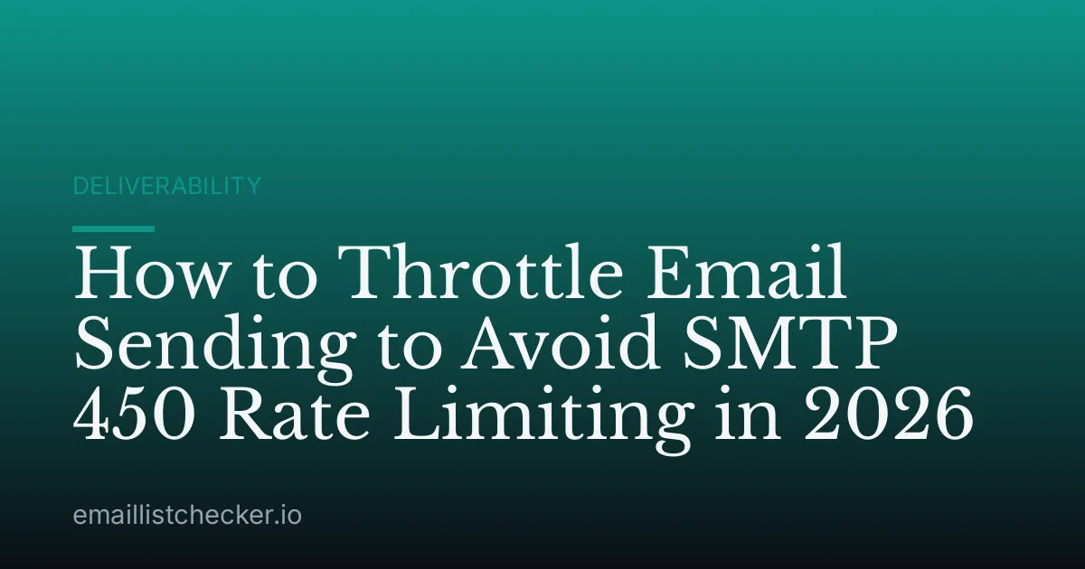 How to Throttle Email Sending to Avoid SMTP 450 Rate Limiting in 2026