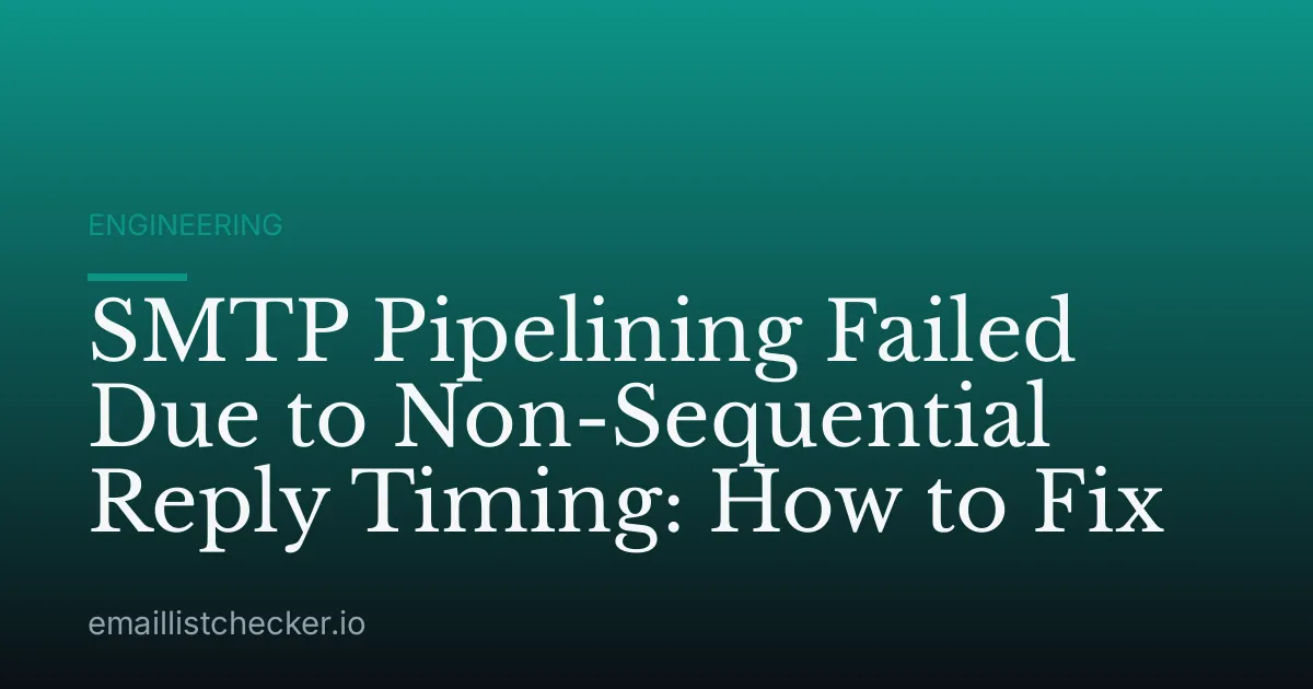 SMTP Pipelining Failed Due to Non-Sequential Reply Timing: How to Fix