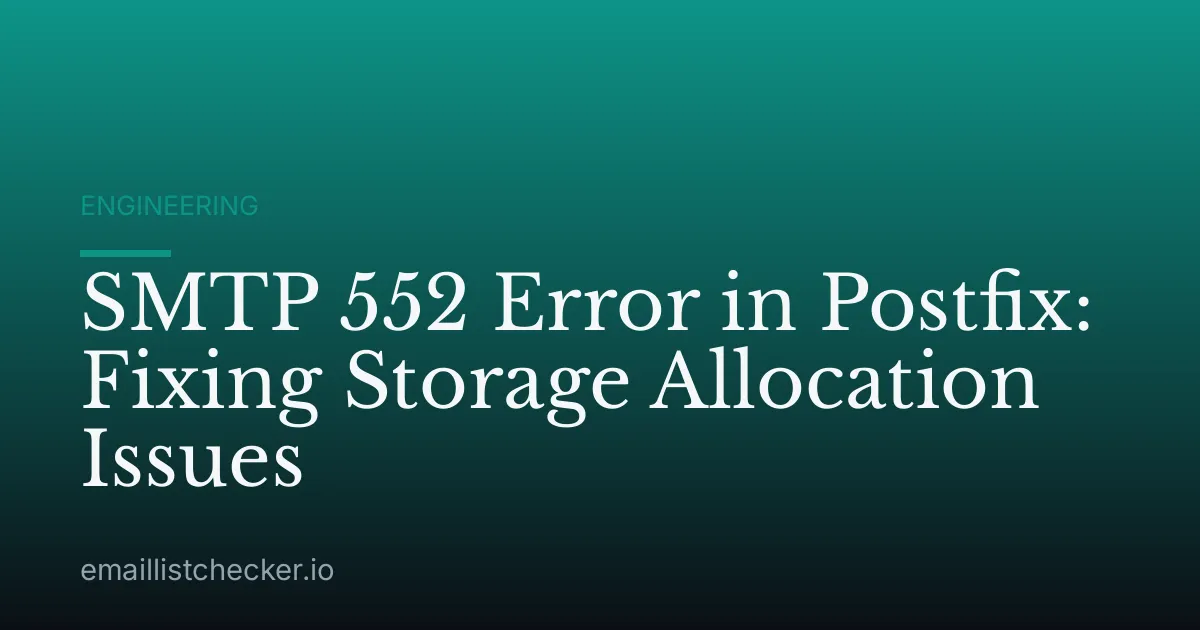 SMTP 552 Error in Postfix: Fixing Storage Allocation Issues