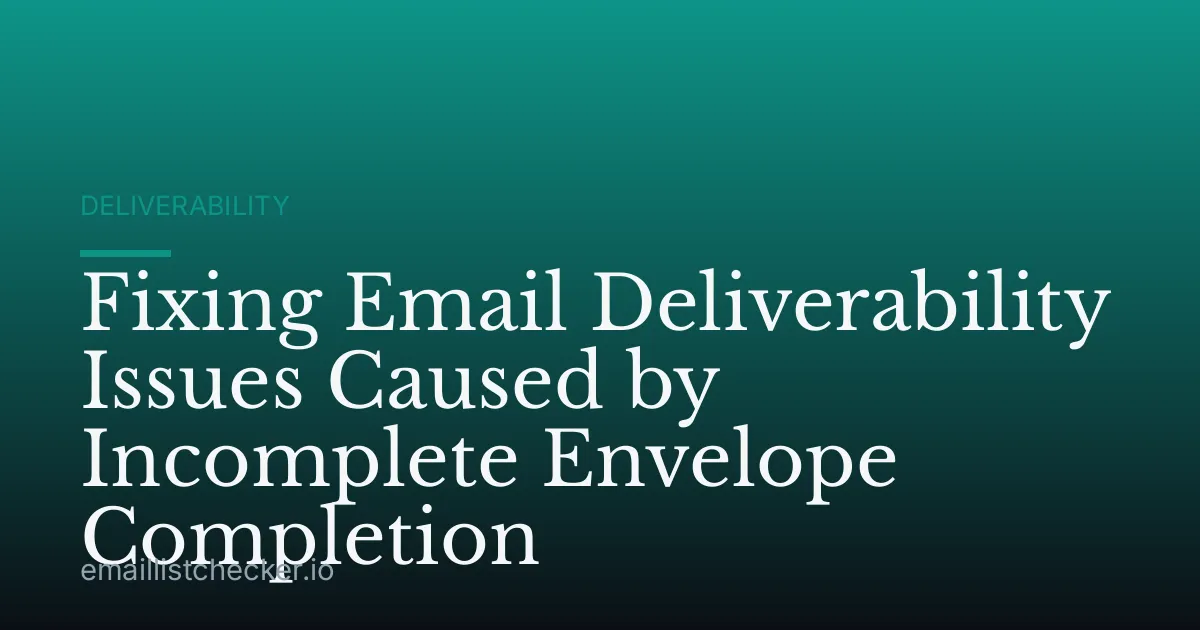 Fixing Email Deliverability Issues Caused by Incomplete Envelope Completion