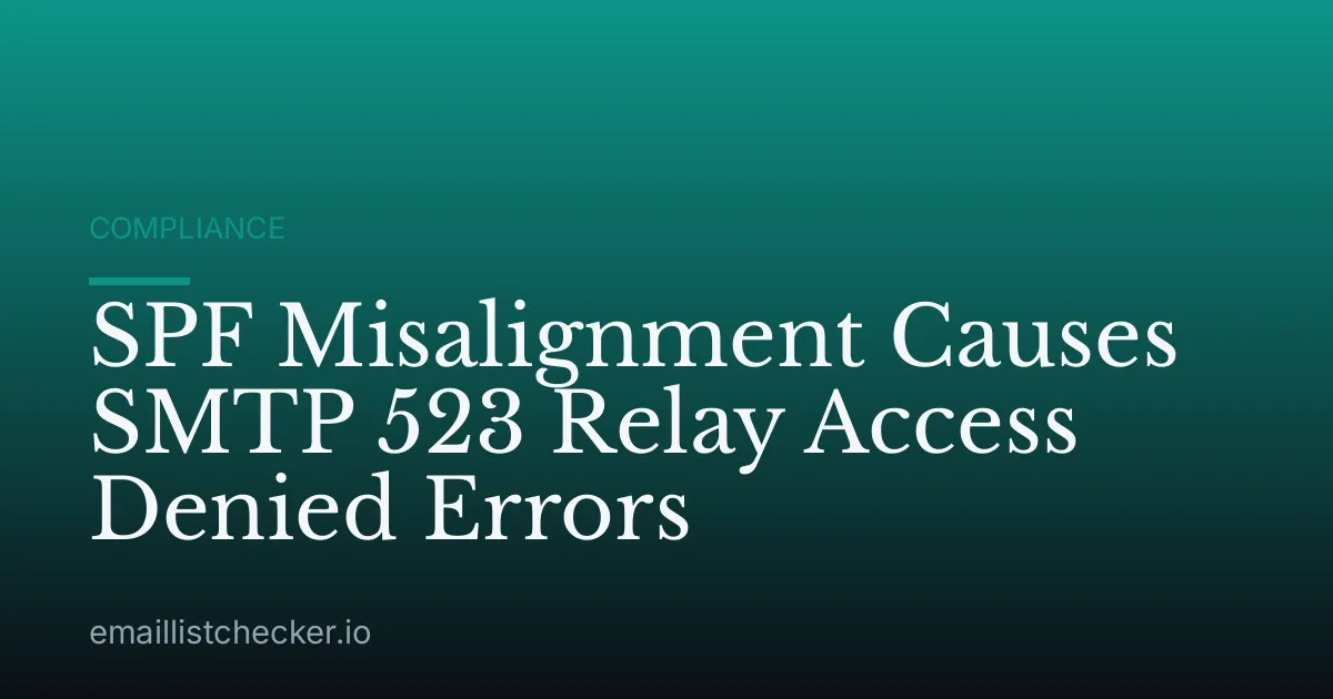 SPF Misalignment Causes SMTP 523 Relay Access Denied Errors
