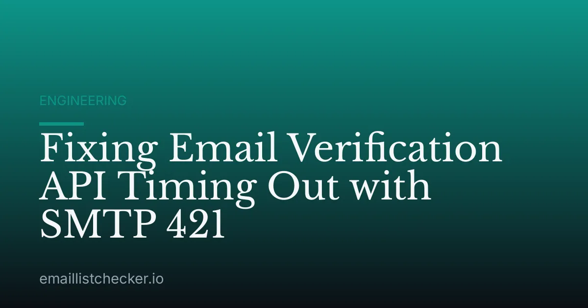 Fixing Email Verification API Timing Out with SMTP 421