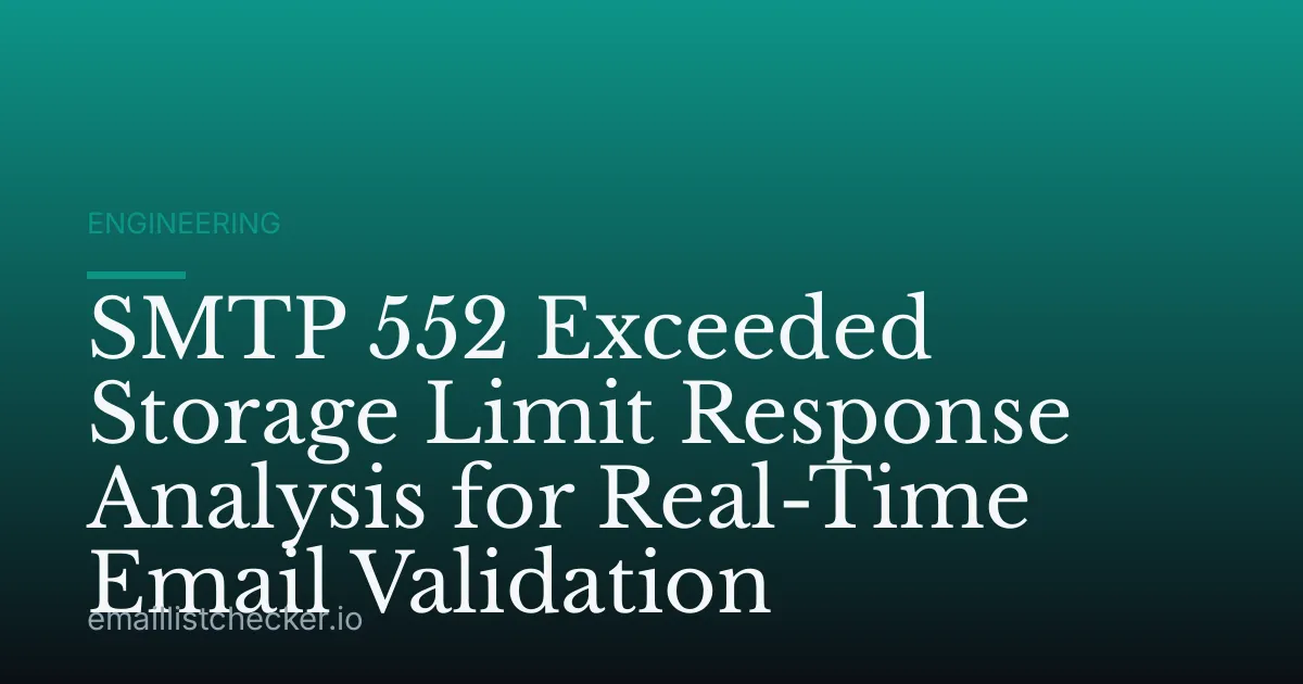 SMTP 552 Exceeded Storage Limit Response Analysis for Real-Time Email Validation