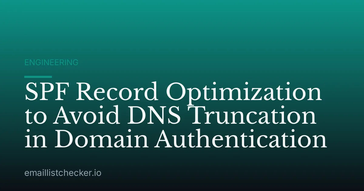 SPF Record Optimization to Avoid DNS Truncation in Domain Authentication