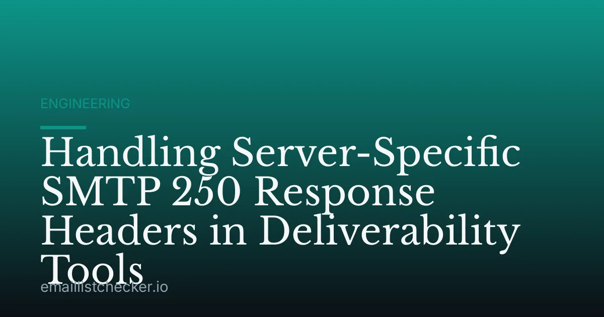Handling Server-Specific SMTP 250 Response Headers in Deliverability Tools