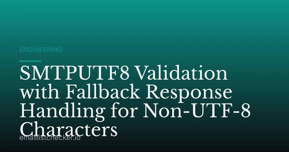 SMTPUTF8 Validation with Fallback Response Handling for Non-UTF-8 Characters