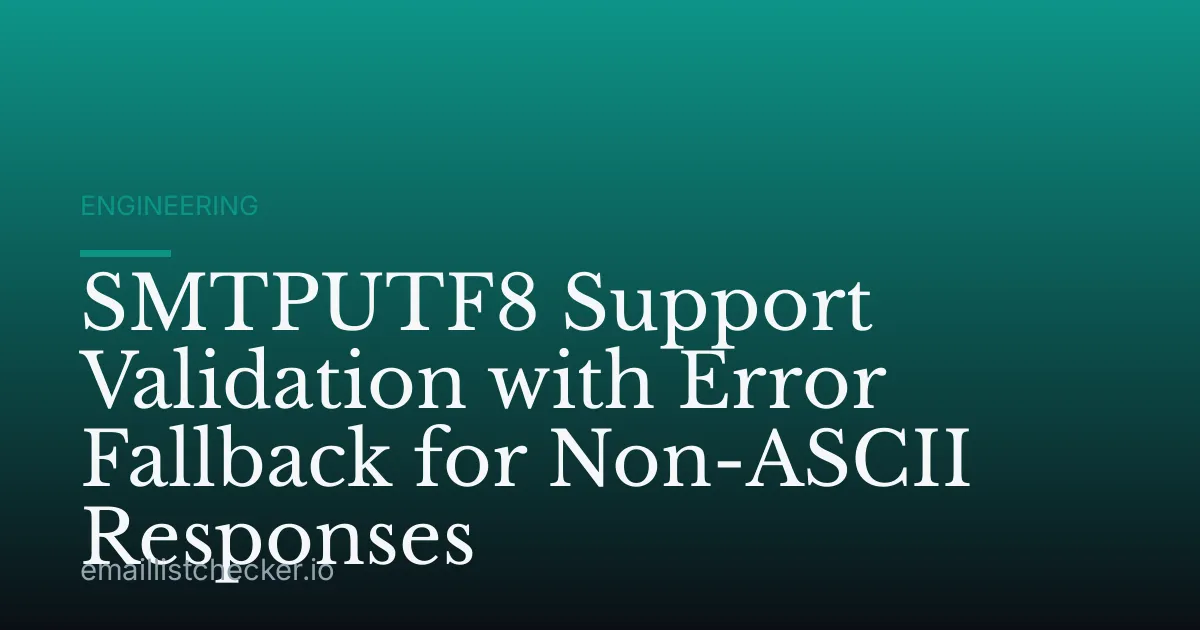 SMTPUTF8 Support Validation with Error Fallback for Non-ASCII Responses