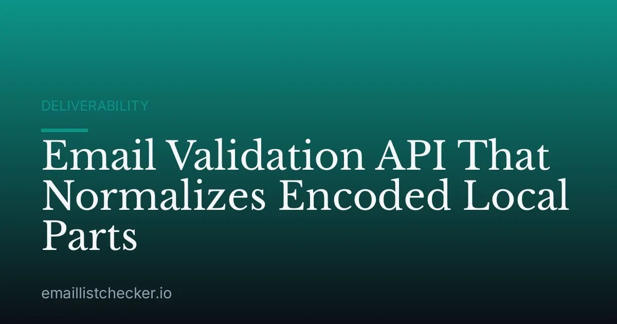 Email Validation API That Normalizes Encoded Local Parts