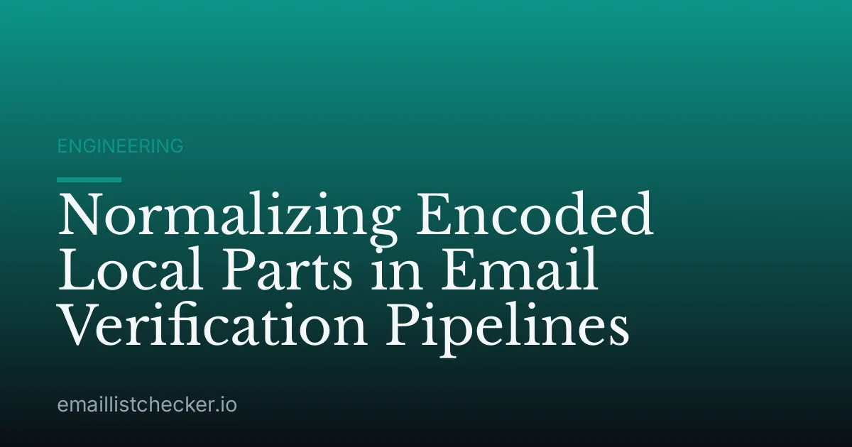 Normalizing Encoded Local Parts in Email Verification Pipelines
