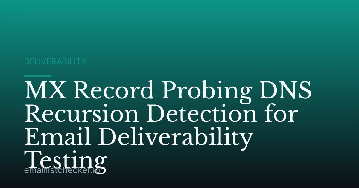 MX Record Probing DNS Recursion Detection for Email Deliverability Testing