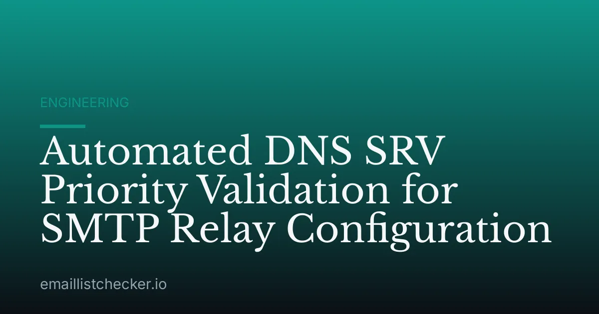 Automated DNS SRV Priority Validation for SMTP Relay Configuration