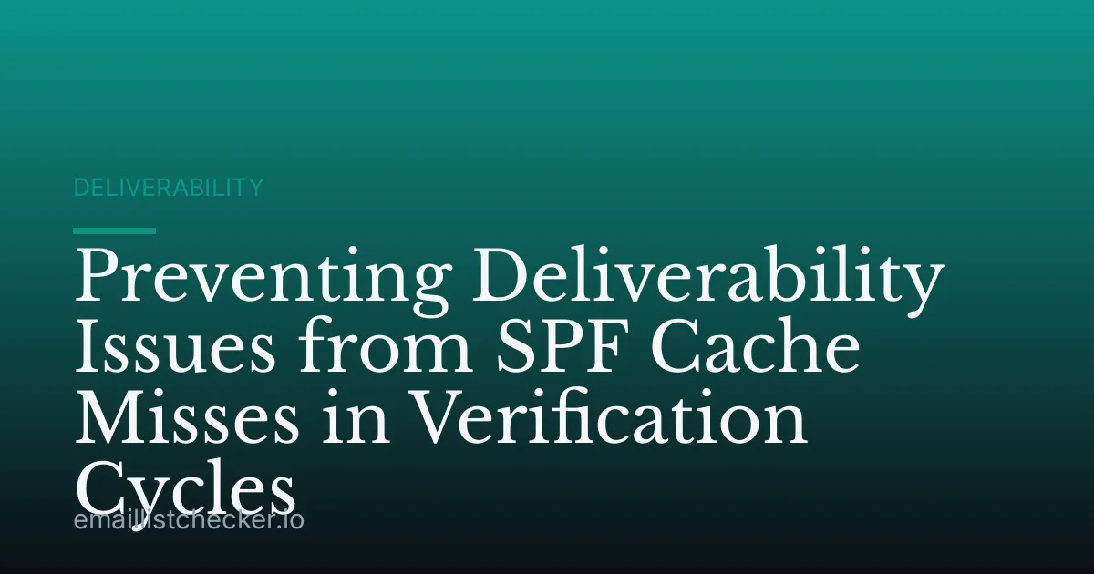 Preventing Deliverability Issues from SPF Cache Misses in Verification Cycles