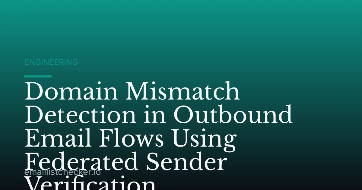 Domain Mismatch Detection in Outbound Email Flows Using Federated Sender Verification