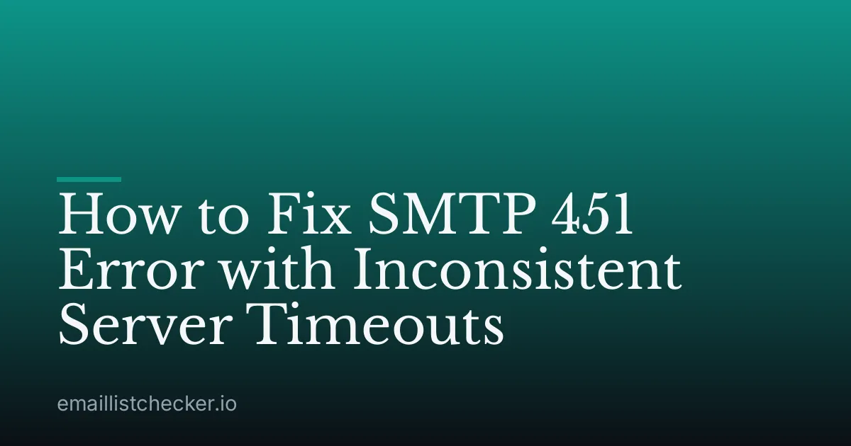 How to Fix SMTP 451 Error with Inconsistent Server Timeouts