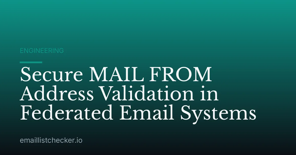 Secure MAIL FROM Address Validation in Federated Email Systems