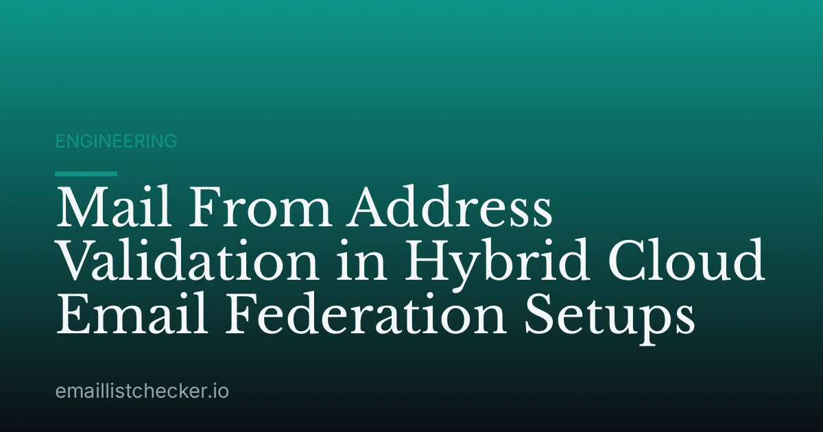 Mail From Address Validation in Hybrid Cloud Email Federation Setups