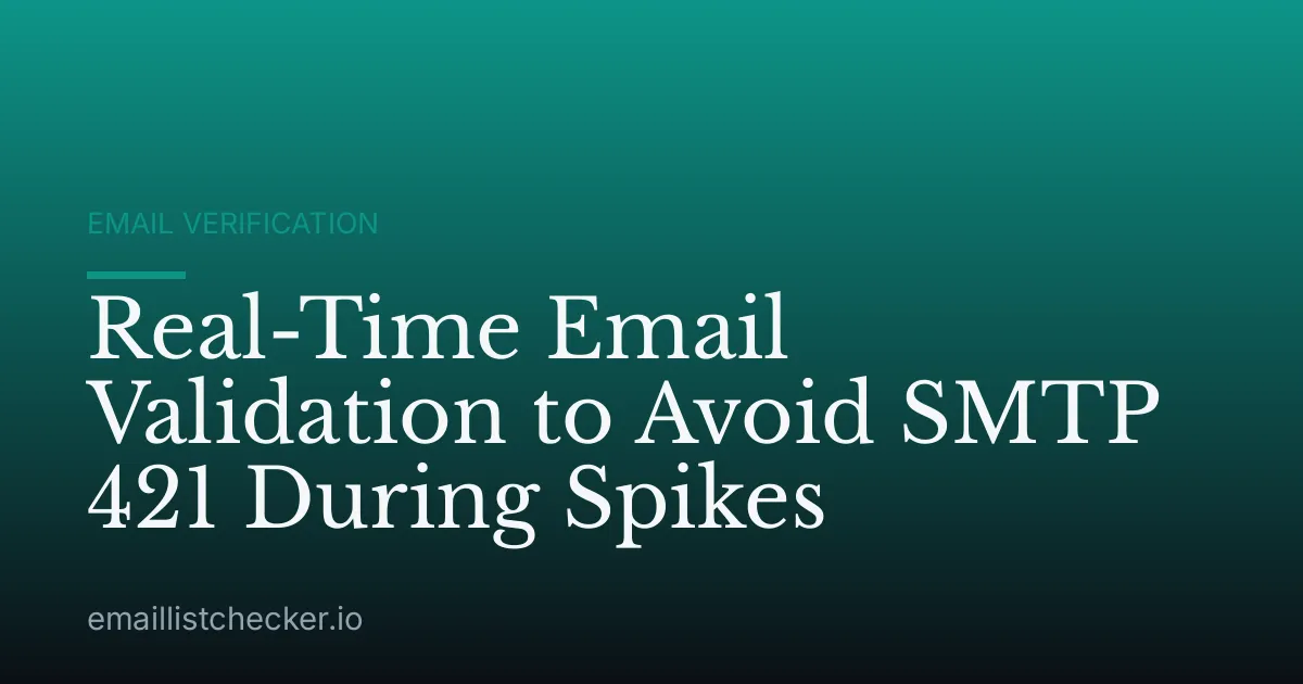 Real-Time Email Validation to Avoid SMTP 421 During Spikes