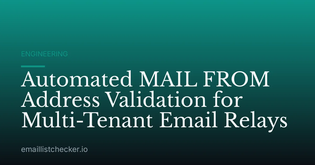 Automated MAIL FROM Address Validation for Multi-Tenant Email Relays