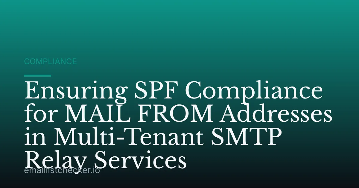 Ensuring SPF Compliance for MAIL FROM Addresses in Multi-Tenant SMTP Relay Services