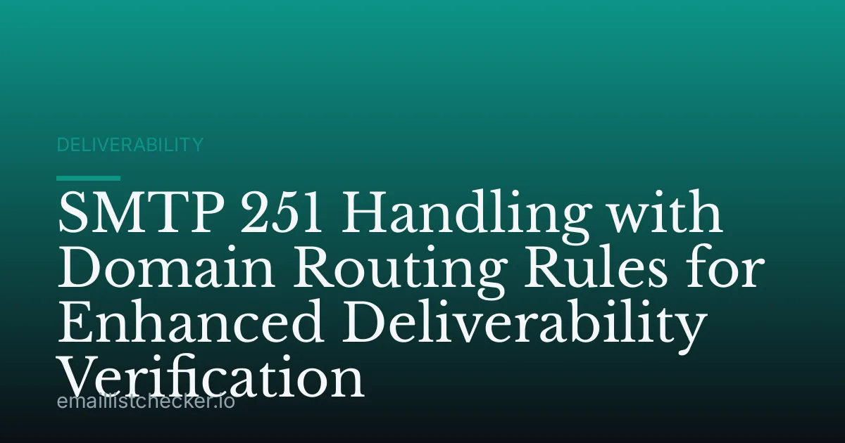 SMTP 251 Handling with Domain Routing Rules for Enhanced Deliverability Verification