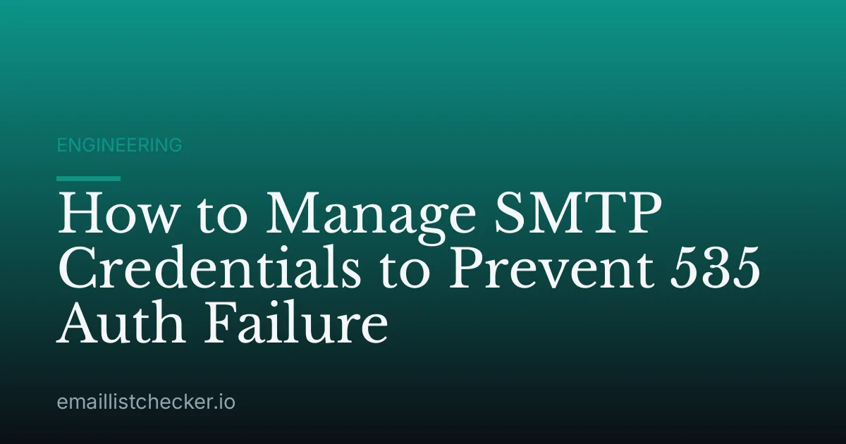 How to Manage SMTP Credentials to Prevent 535 Auth Failure