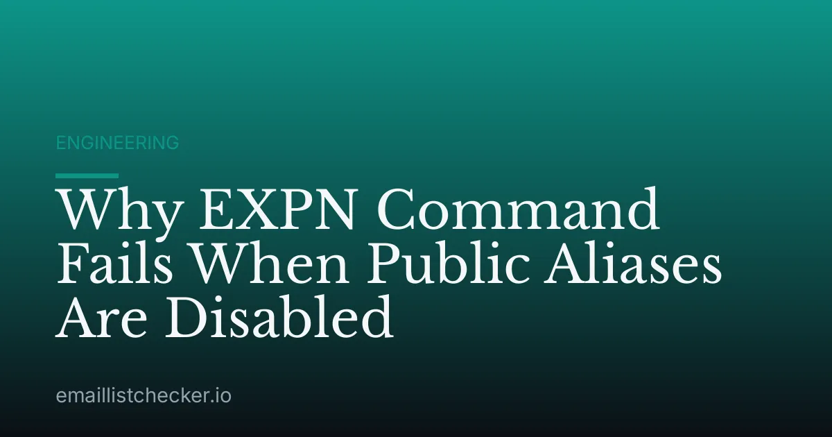 Why EXPN Command Fails When Public Aliases Are Disabled