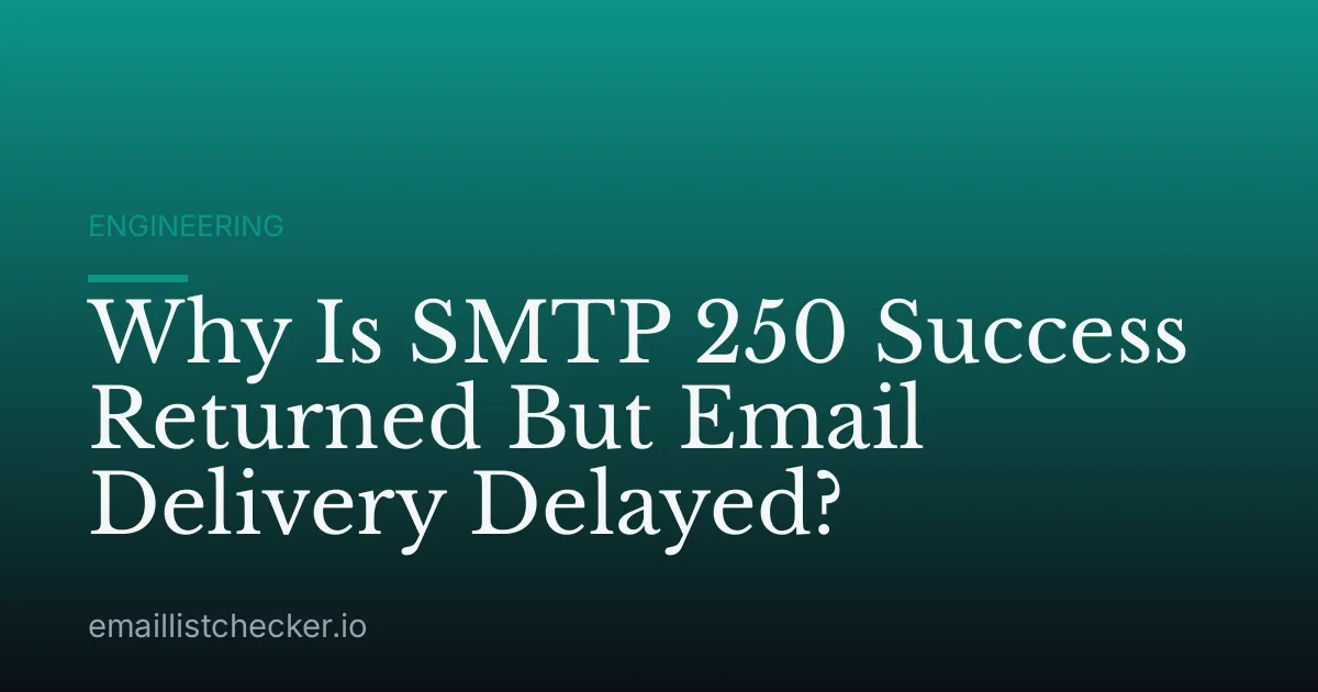 Why Is SMTP 250 Success Returned But Email Delivery Delayed?