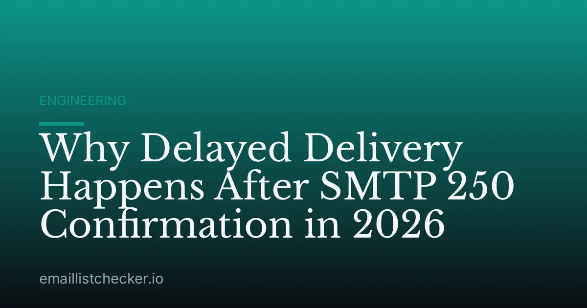 Why Delayed Delivery Happens After SMTP 250 Confirmation in 2026