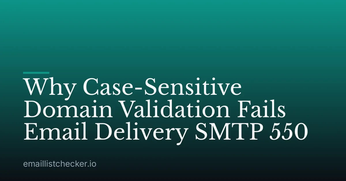 Why Case-Sensitive Domain Validation Fails Email Delivery SMTP 550