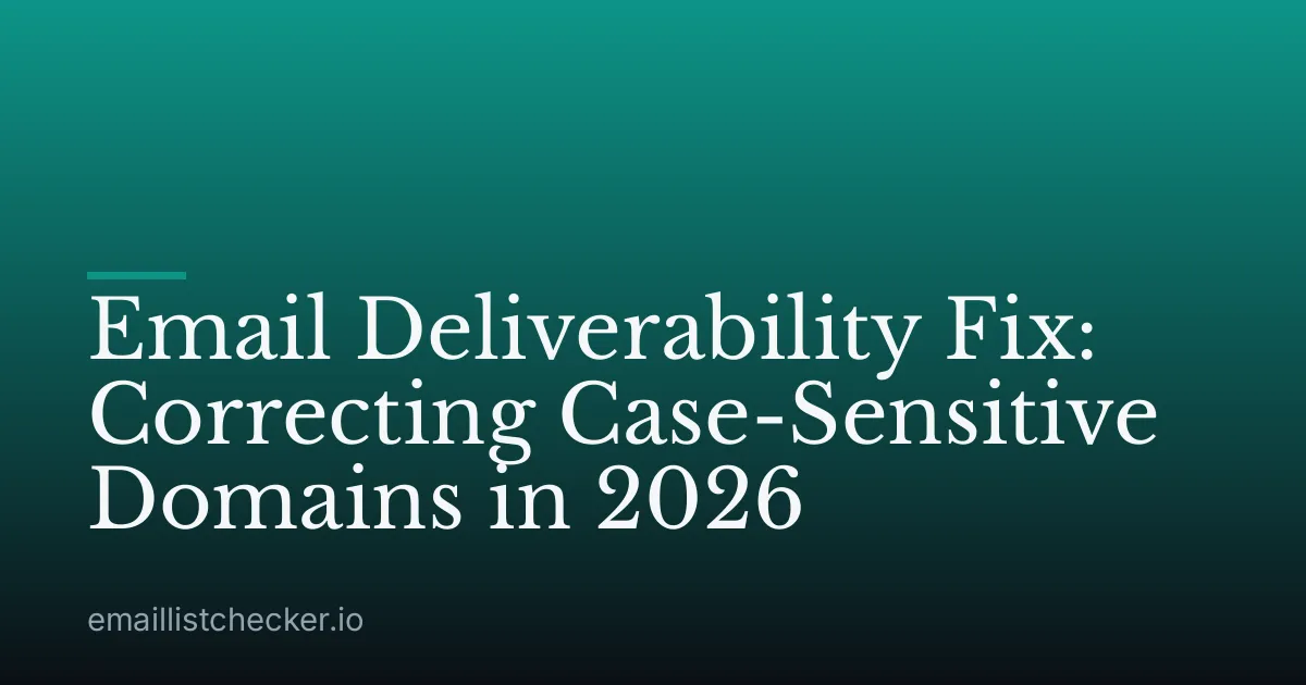 Email Deliverability Fix: Correcting Case-Sensitive Domains in 2026