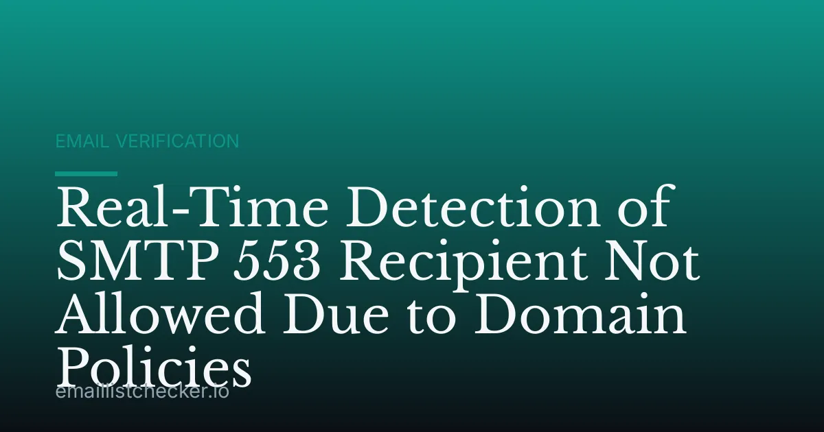 Real-Time Detection of SMTP 553 Recipient Not Allowed Due to Domain Policies