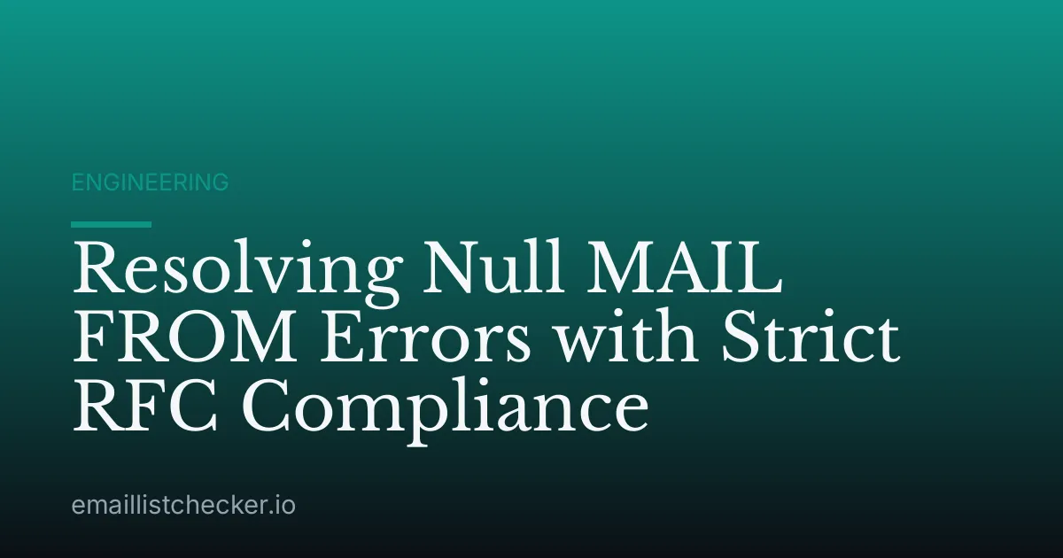 Resolving Null MAIL FROM Errors with Strict RFC Compliance