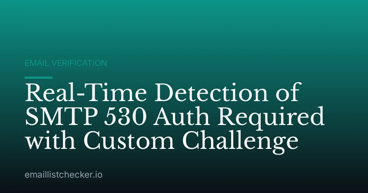 Real-Time Detection of SMTP 530 Auth Required with Custom Challenge