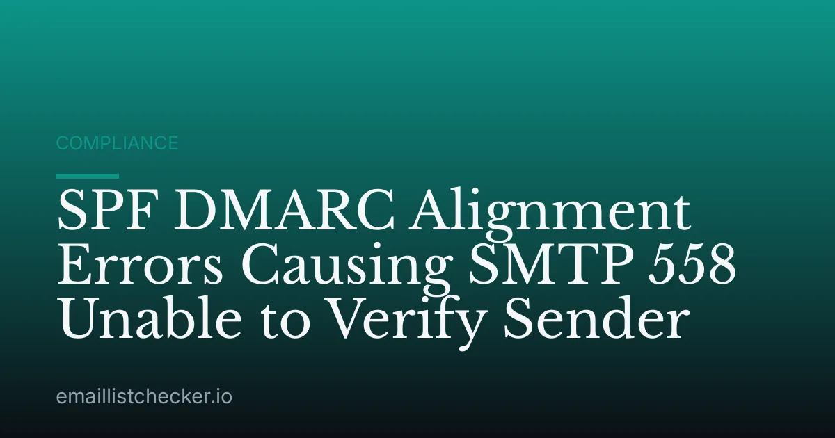SPF DMARC Alignment Errors Causing SMTP 558 Unable to Verify Sender