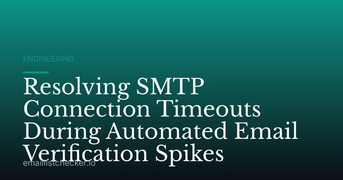 Resolving SMTP Connection Timeouts During Automated Email Verification Spikes