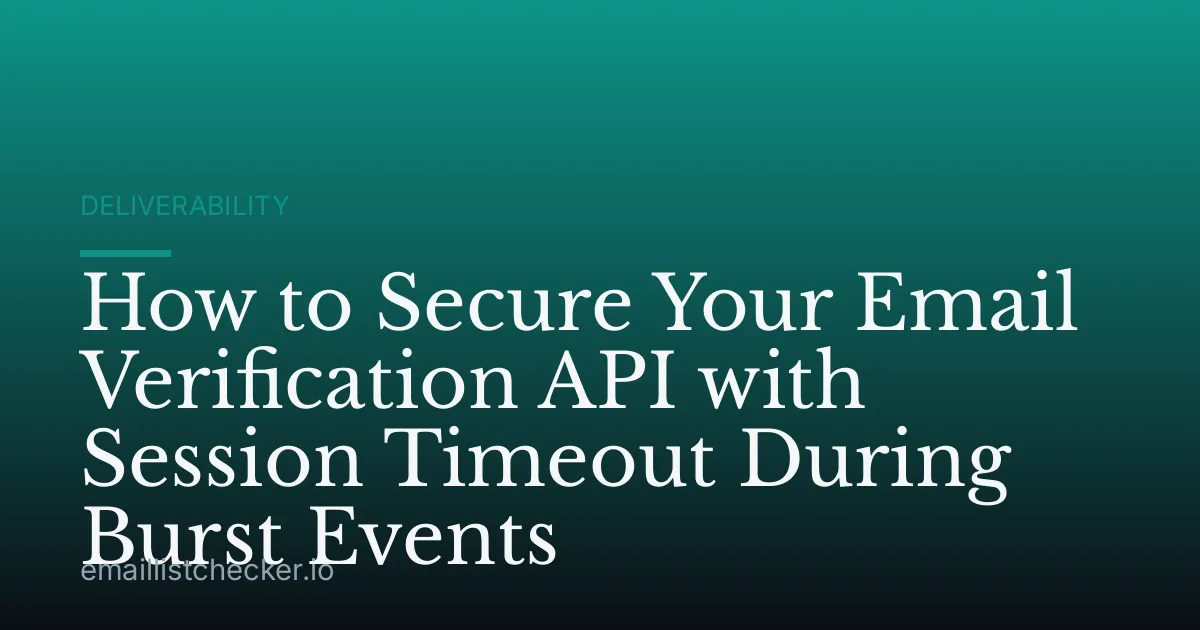 How to Secure Your Email Verification API with Session Timeout During Burst Events