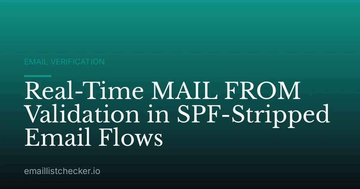 Real-Time MAIL FROM Validation in SPF-Stripped Email Flows
