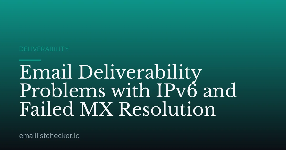 Email Deliverability Problems with IPv6 and Failed MX Resolution