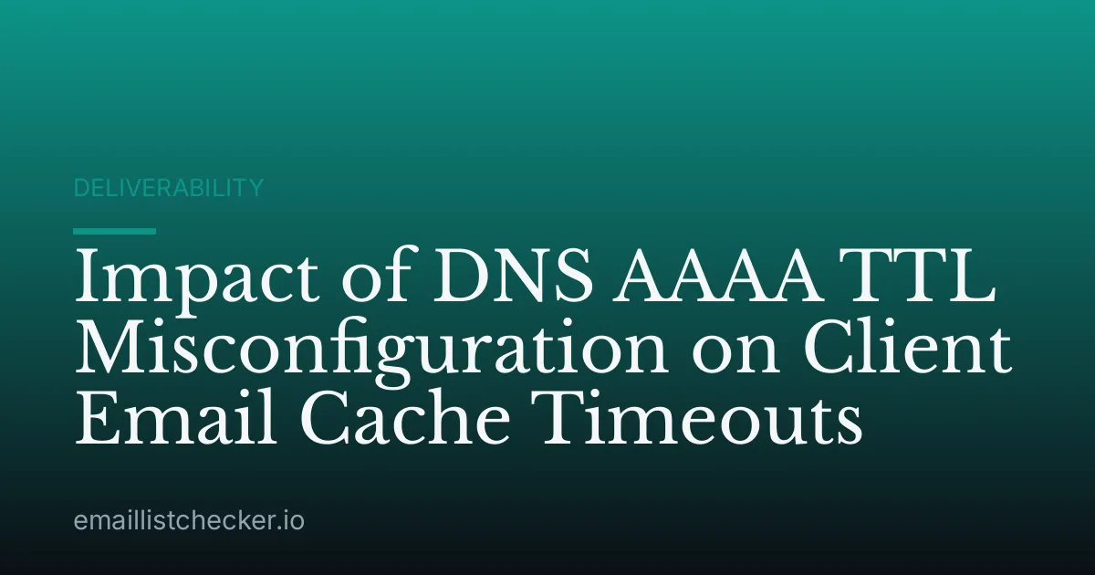 Impact of DNS AAAA TTL Misconfiguration on Client Email Cache Timeouts