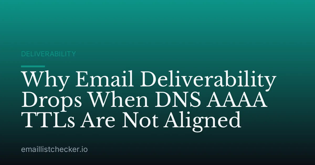 Why Email Deliverability Drops When DNS AAAA TTLs Are Not Aligned