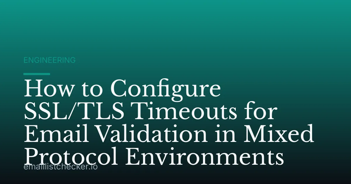 How to Configure SSL/TLS Timeouts for Email Validation in Mixed Protocol Environments